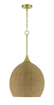Keira 1 Light 16" Pendant in Satin Brass