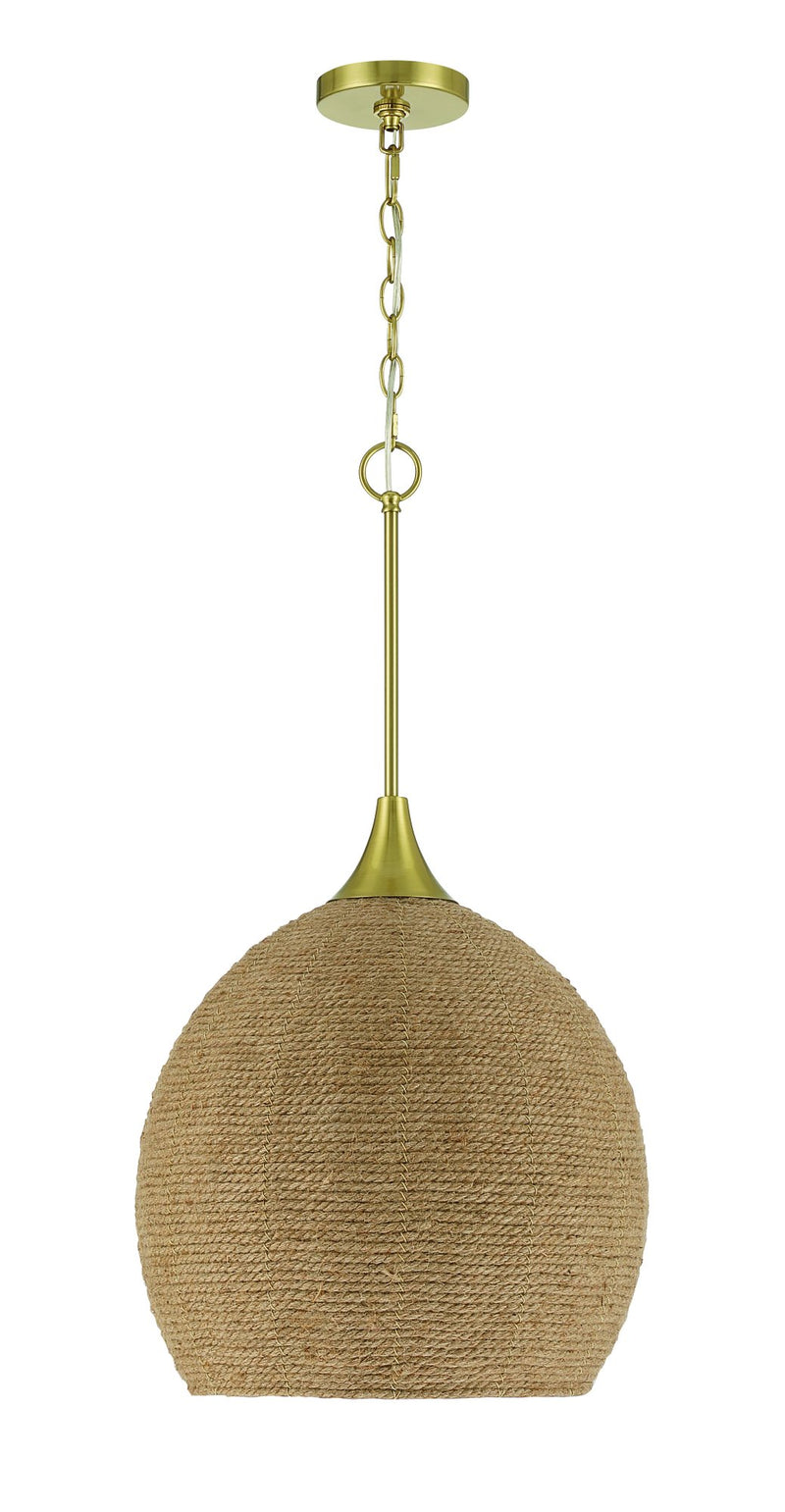 Keira 1 Light 16" Pendant in Satin Brass