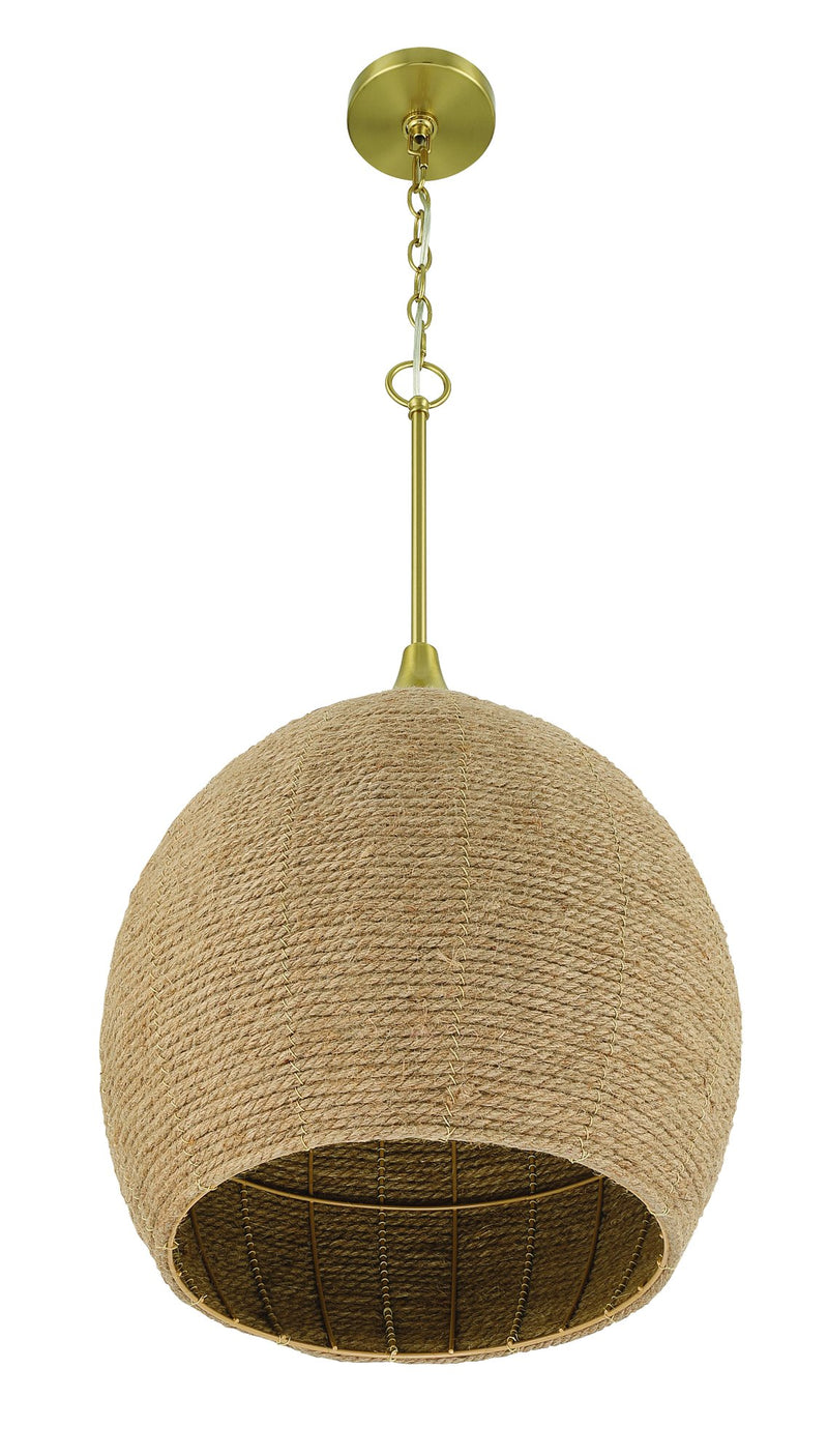 Keira 1 Light 16" Pendant in Satin Brass