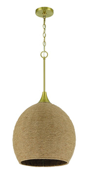 Keira 1 Light 16" Pendant in Satin Brass