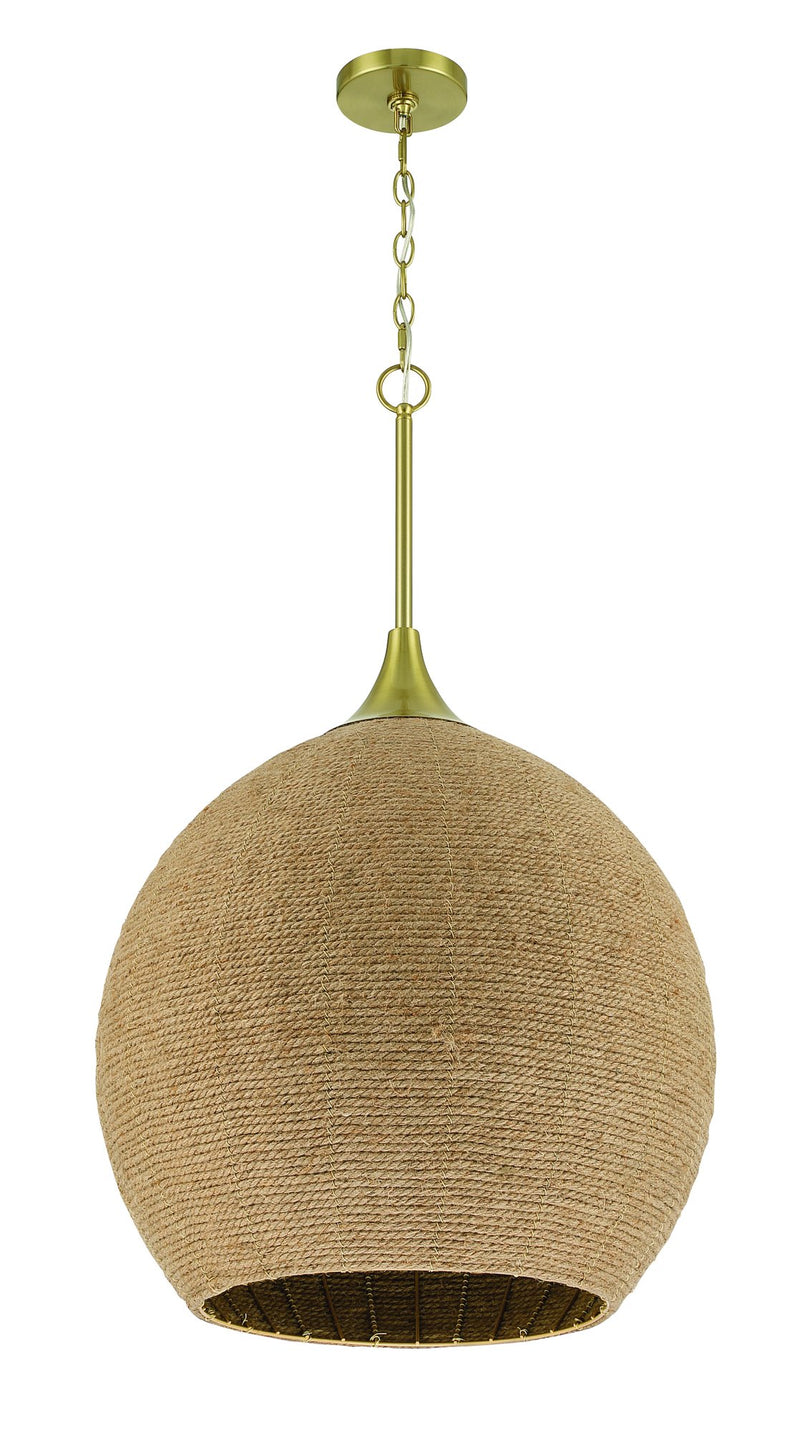 Keira 3 Light 20.88" Pendant in Satin Brass