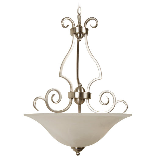 Cecilia 3 Light 18" Inverted Pendant in Brushed Polished Nickel