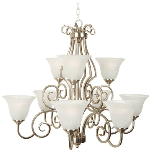 Cecilia 9 Light 32" Chandelier in Brushed Polished Nickel
