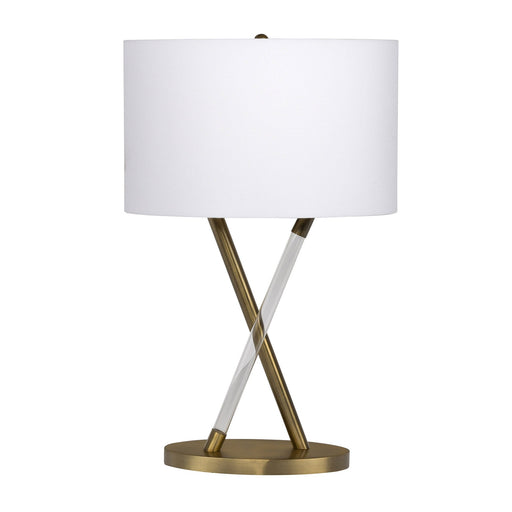 1 Light 16" Metal/Acrylic Base Table Lamp in Natural Brass