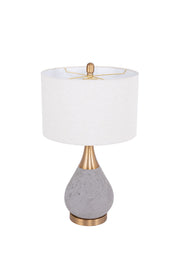 1 Light 14" Concrete/Metal Base Table Lamp in Concrete Brass