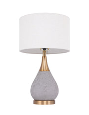 1 Light 14" Concrete/Metal Base Table Lamp in Concrete Brass