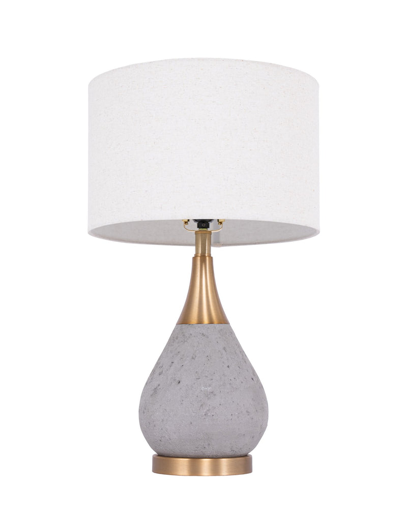 1 Light 14" Concrete/Metal Base Table Lamp in Concrete Brass