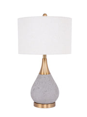 1 Light 14" Concrete/Metal Base Table Lamp in Concrete Brass