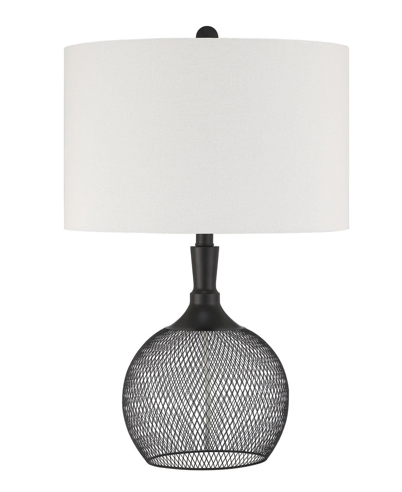1 Light 16" Metal Mesh Base Table in Matte Black