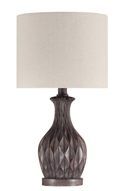 1 Light 10" Resin Base Table Lamp in Brown