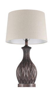 1 Light 15" Resin Base Table Lamp in Brown