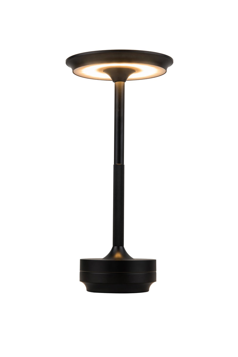 Rikki 1 Light 5.13" LED Rechargeable Lamp in Flat Black