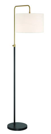Ingraham 1 Light 21.97" Floor Lamp in Flat Black/Satin Brass