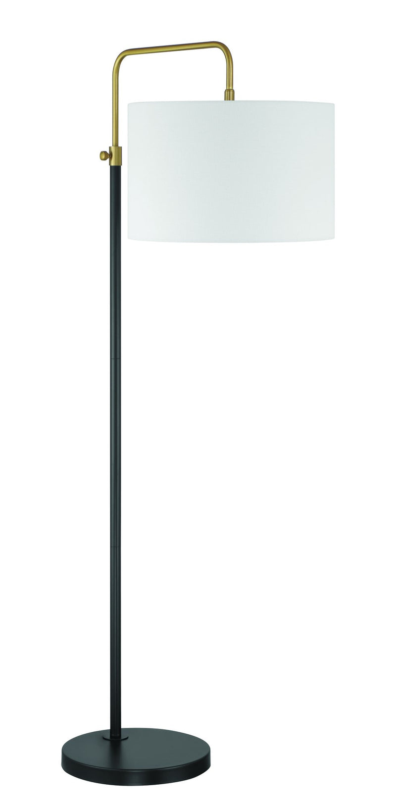 Ingraham 1 Light 21.97" Floor Lamp in Flat Black/Satin Brass