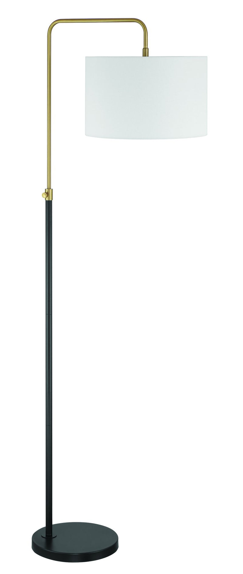 Ingraham 1 Light 21.97" Floor Lamp in Flat Black/Satin Brass