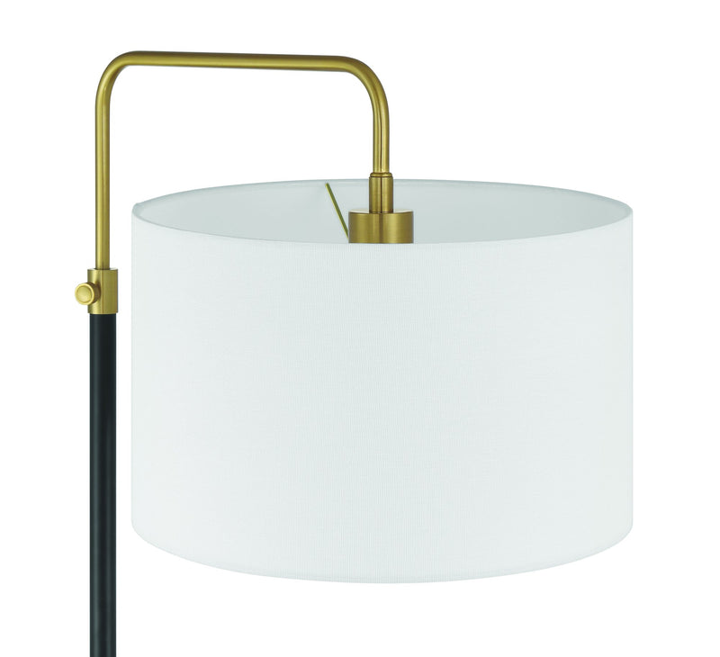 Ingraham 1 Light 21.97" Floor Lamp in Flat Black/Satin Brass