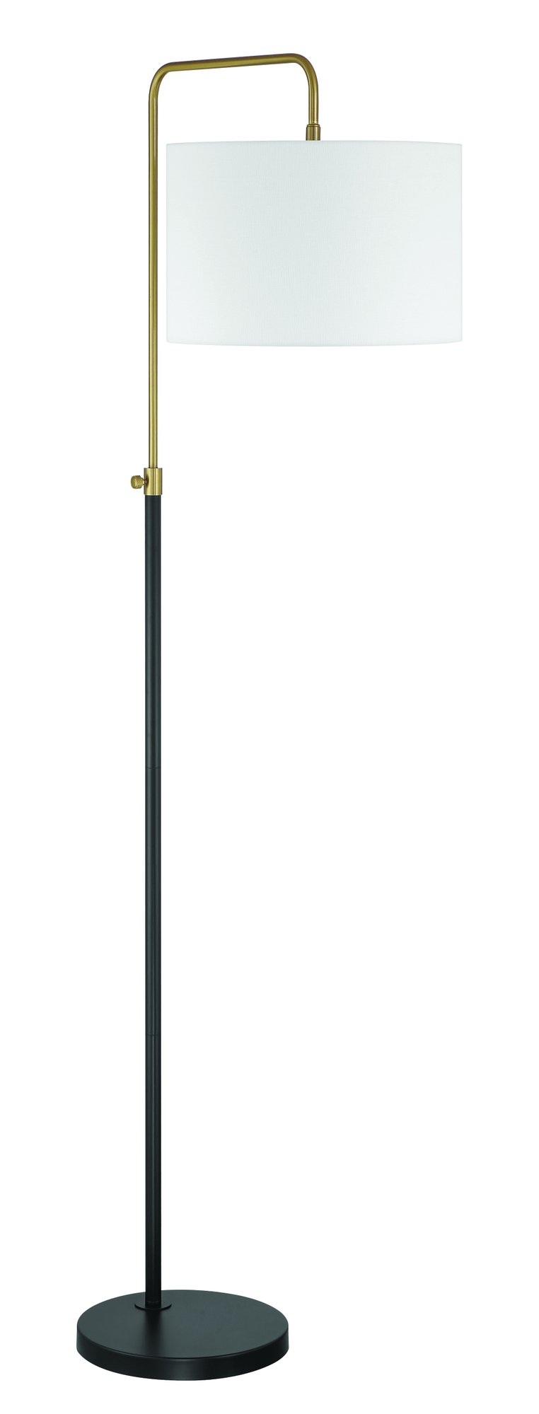 Ingraham 1 Light 21.97" Floor Lamp in Flat Black/Satin Brass
