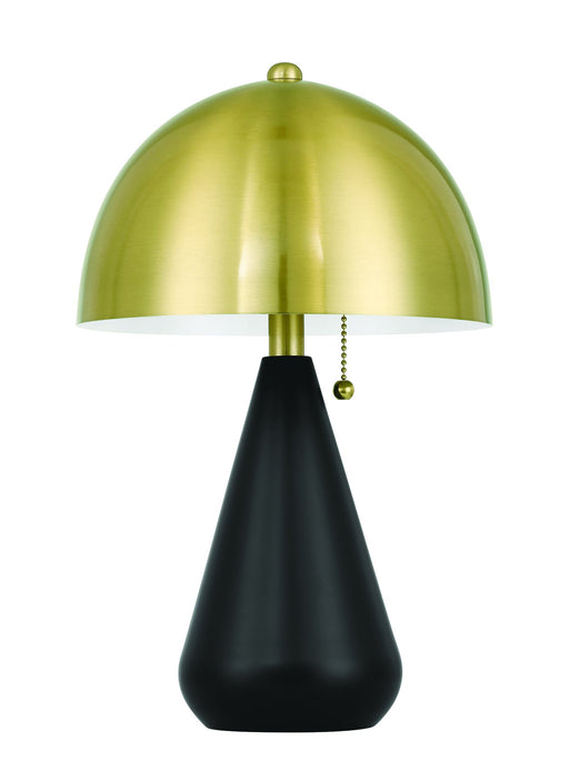 Shelby 2 Light 9.06" Table Lamp in Flat Black/Satin Brass