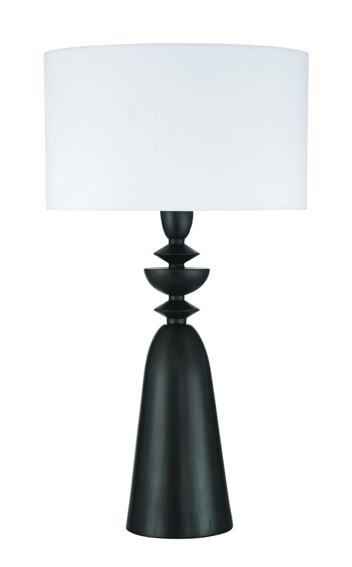 Travis 1 Light 27.87" Table Lamp in Dark Wood