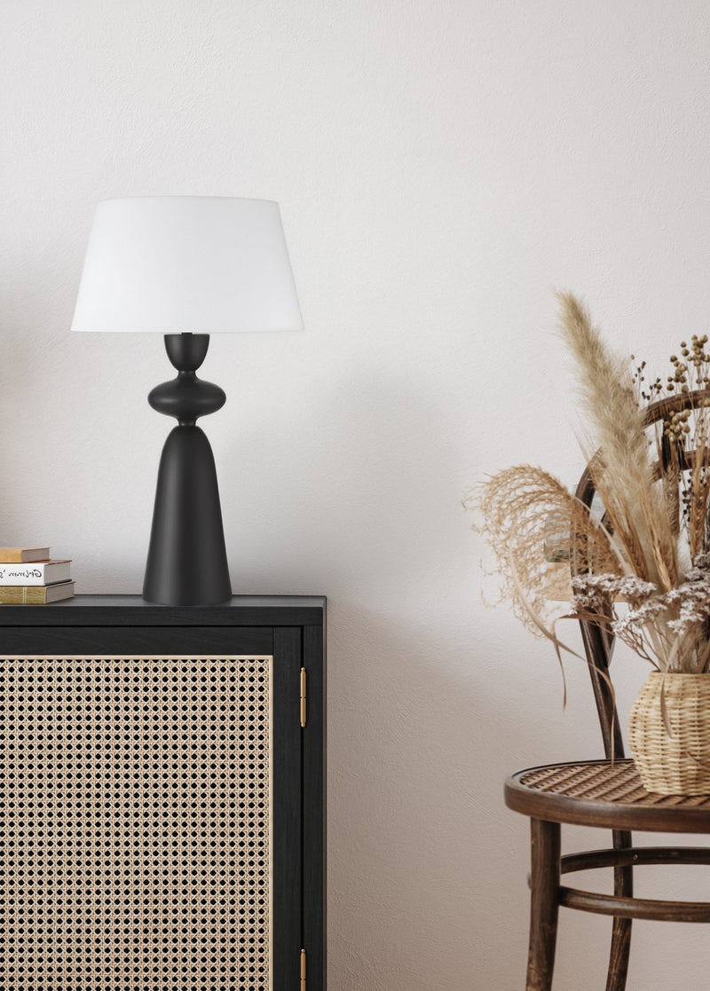 Misha 1 Light 15.94" Table Lamp in Flat Black