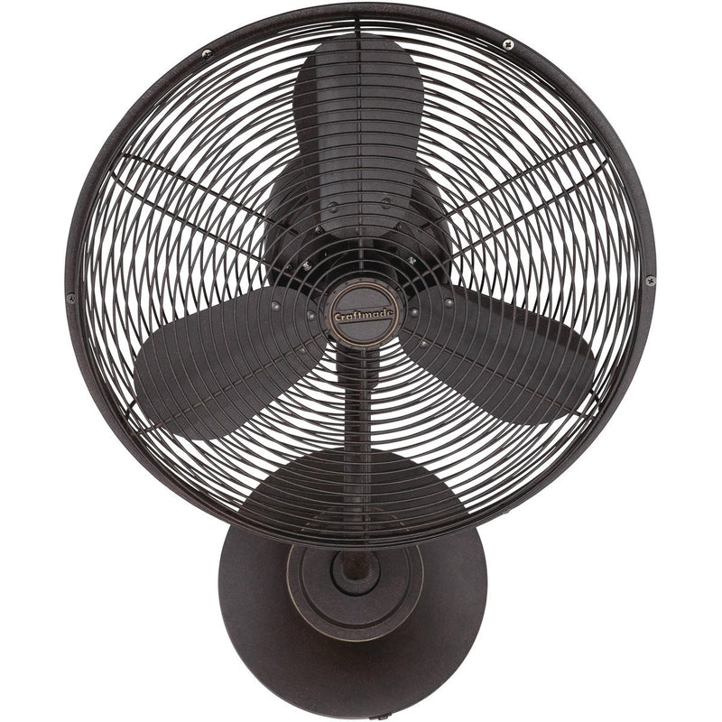 Bellows I 14" 3-Blade Hard-wired Indoor/Outdoor Wall Fan in Aged Bronze Textured