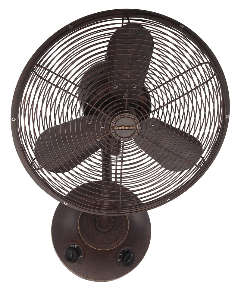 Bellows I 14" 3-Blade Indoor/Outdoor Wall Fan in Aged Bronze Textured