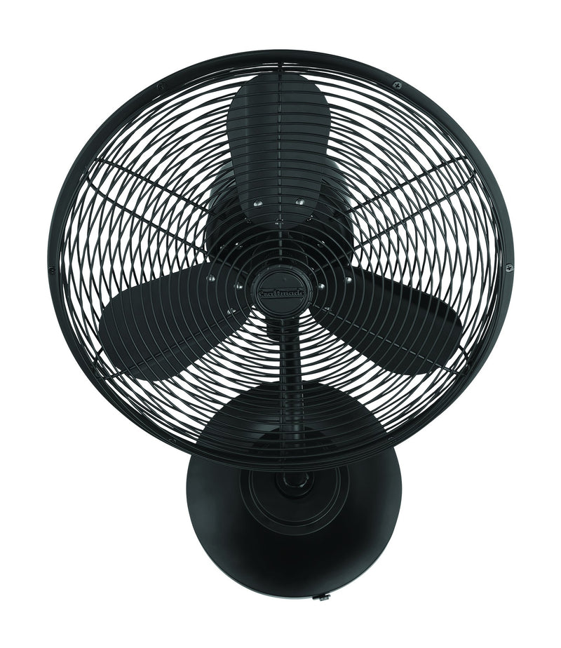 Bellows I 14" 3-Blade Hard-wired Indoor/Outdoor Wall Fan in Flat Black