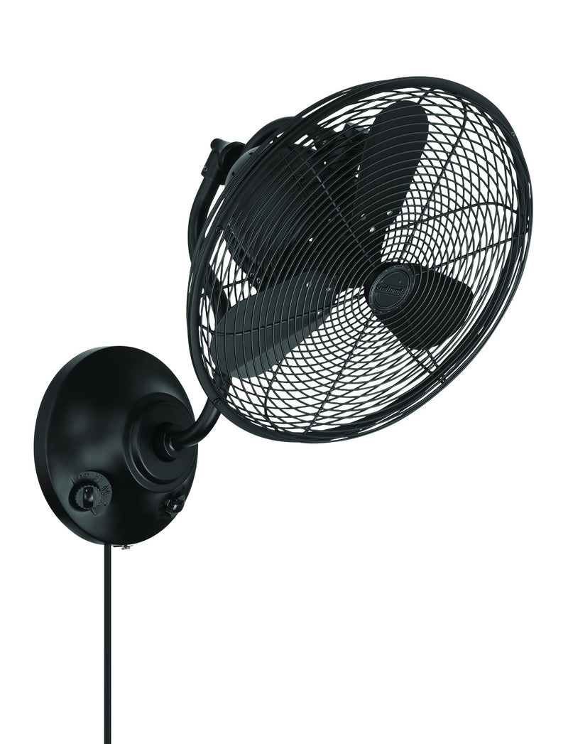 Bellows I 14" 3-Blade Indoor/Outdoor Wall Fan in Flat Black