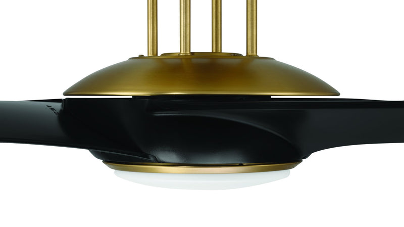 Cam 54" 4-Blade Ceiling Fan in Flat Black/Satin Brass
