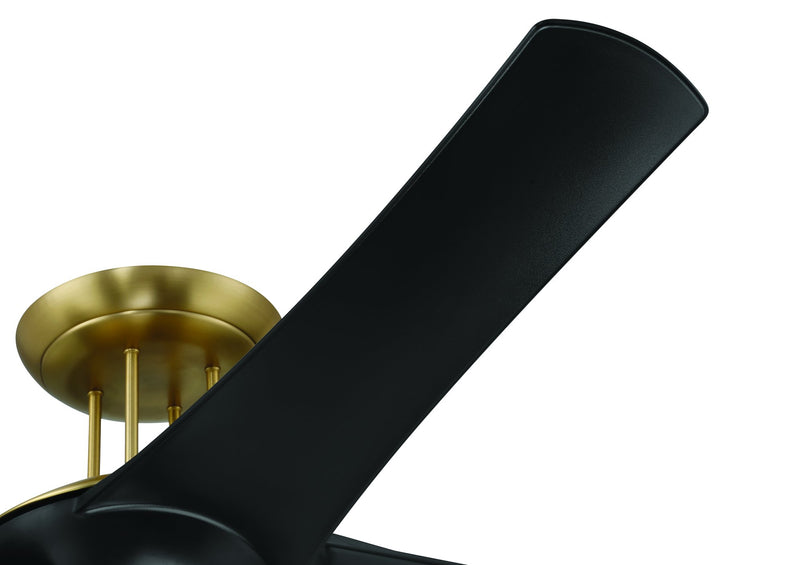 Cam 54" 4-Blade Ceiling Fan in Flat Black/Satin Brass