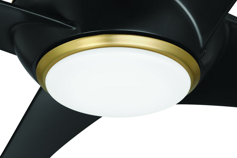 Cam 54" 4-Blade Ceiling Fan in Flat Black/Satin Brass