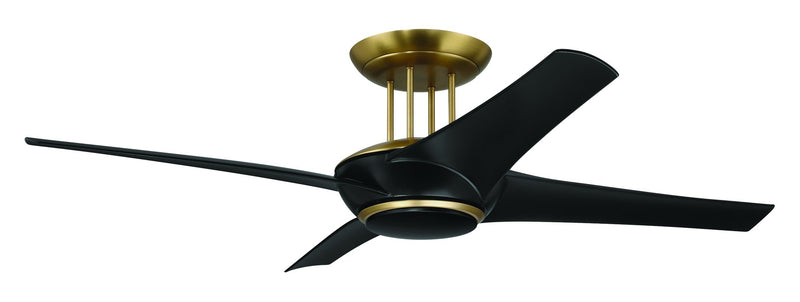 Cam 54" 4-Blade Ceiling Fan in Flat Black/Satin Brass