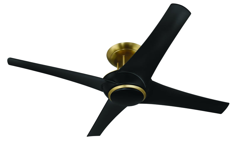 Cam 54" 4-Blade Ceiling Fan in Flat Black/Satin Brass