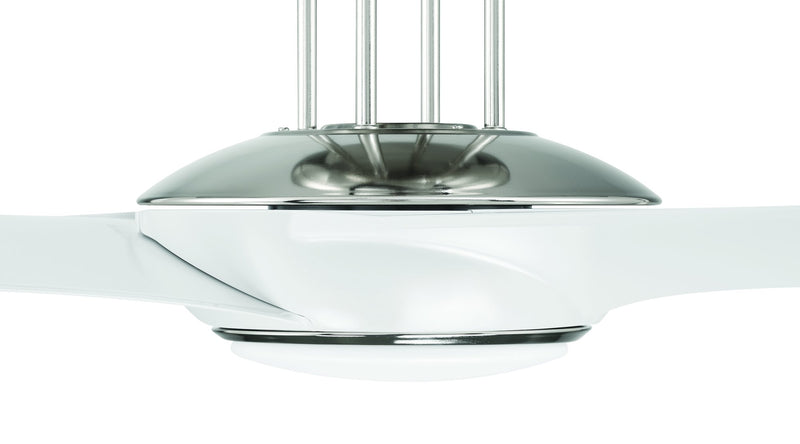 Cam 54" 4-Blade Ceiling Fan in White/Polished Nickel