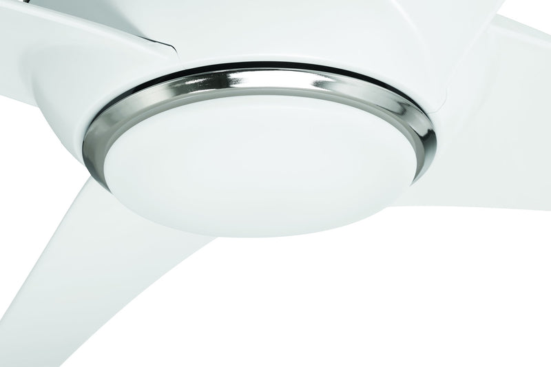 Cam 54" 4-Blade Ceiling Fan in White/Polished Nickel