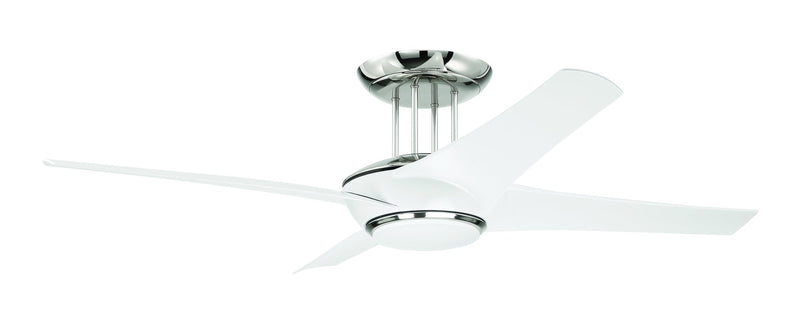Cam 54" 4-Blade Ceiling Fan in White/Polished Nickel