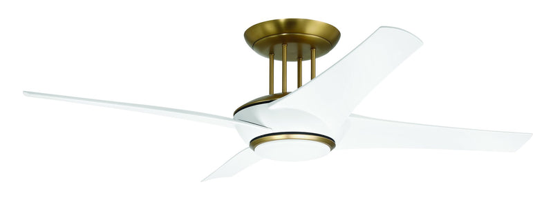 Cam 54" 4-Blade Ceiling Fan in White/Satin Brass