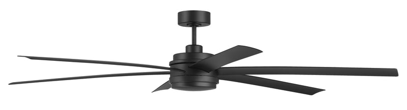Chilz 72" 6-Blade Indoor/Outdoor Smart Ceiling Fan in Flat Black