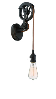 Design-A-Fixture 1 Light 6.25" Keyed Socket Pulley Wall Sconce Hardware in Aged Bronze Brushed