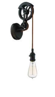 Design-A-Fixture 1 Light 6.25" Keyed Socket Pulley Wall Sconce Hardware in Aged Bronze Brushed