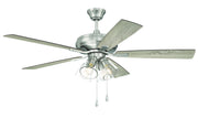 Eos 52" 5-Blade Clear 4 Light Ceiling Fan in Brushed Polished Nickel