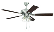 Eos 52" 5-Blade Clear 4 Light Ceiling Fan in Brushed Polished Nickel