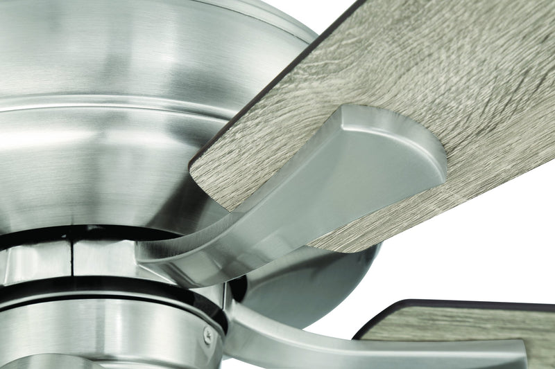 Eos 52" 5-Blade Clear 4 Light Ceiling Fan in Brushed Polished Nickel