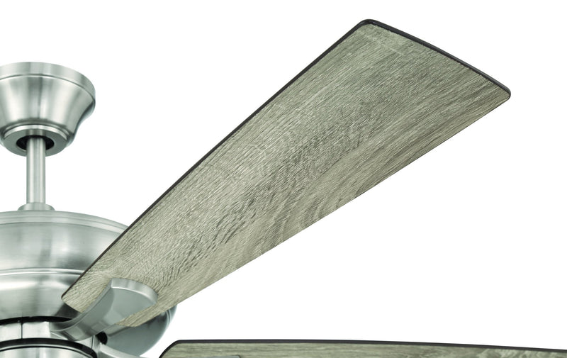 Eos 52" 5-Blade Clear 4 Light Ceiling Fan in Brushed Polished Nickel