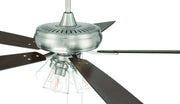 Eos 52" 5-Blade Clear 4 Light Ceiling Fan in Brushed Polished Nickel