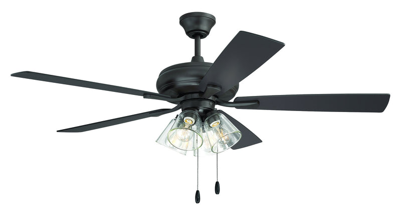 Eos 52" 5-Blade Clear 4 Light Ceiling Fan in Classic Bronze