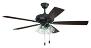 Eos 52" 5-Blade Clear 4 Light Ceiling Fan in Classic Bronze