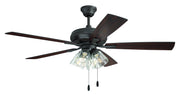 Eos 52" 5-Blade Clear 4 Light Ceiling Fan in Classic Bronze