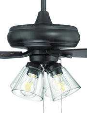 Eos 52" 5-Blade Clear 4 Light Ceiling Fan in Classic Bronze