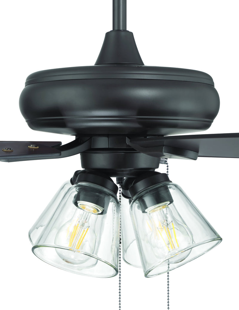 Eos 52" 5-Blade Clear 4 Light Ceiling Fan in Classic Bronze